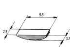 Spie vliegwiel / krukas 9.5×2.5×3.7mm (Derbi D50B0, EBE) - Afbeelding 2
