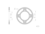 Tandwielenset 12/51 Rood met AFAM Goud ketting Beta RR 50 - Afbeelding 2