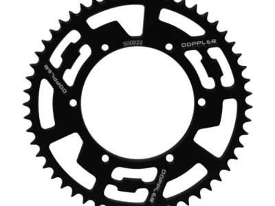 Achtertandwiel 53 Tanden 420 Doppler Zwart Aluminium voor Aprilia, Derbi, Gilera en Motorhispania met Gietvelg